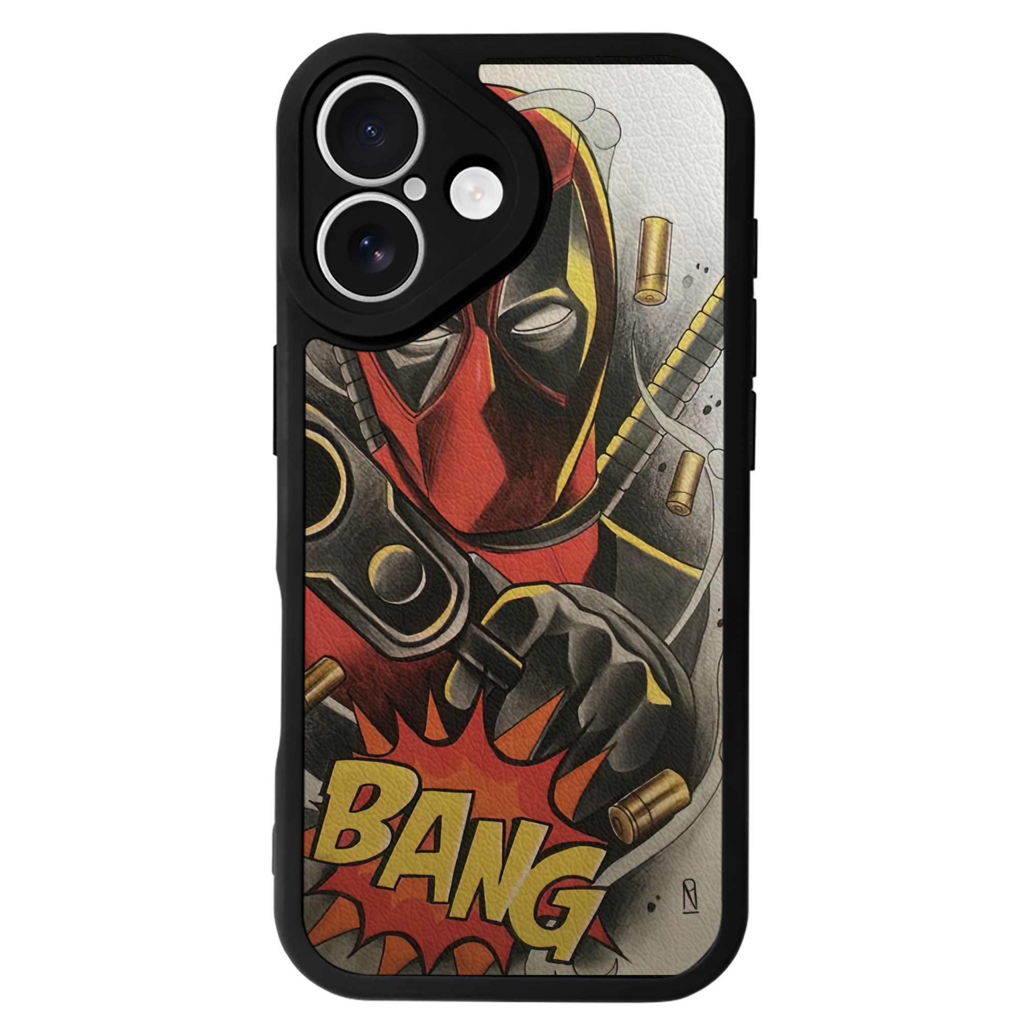 （画像用） Deadpool デッドプール 【iPhone 16シリーズ対応】シリコンスマホケース（レザー調） 材質：シリコン